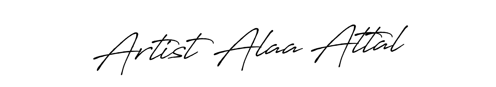 Make a beautiful signature design for name Artist Alaa Attal. With this signature (Antro_Vectra_Bolder) style, you can create a handwritten signature for free. Artist Alaa Attal signature style 7 images and pictures png