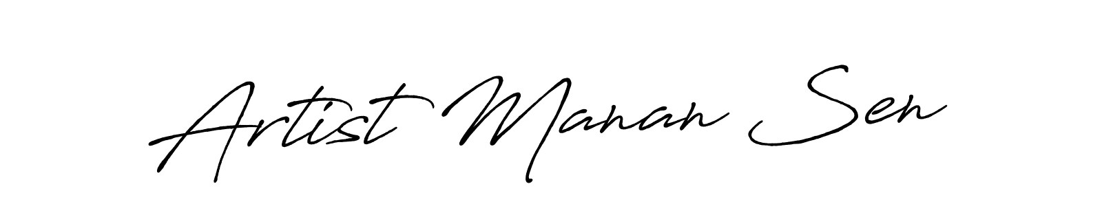 Artist Manan Sen stylish signature style. Best Handwritten Sign (Antro_Vectra_Bolder) for my name. Handwritten Signature Collection Ideas for my name Artist Manan Sen. Artist Manan Sen signature style 7 images and pictures png