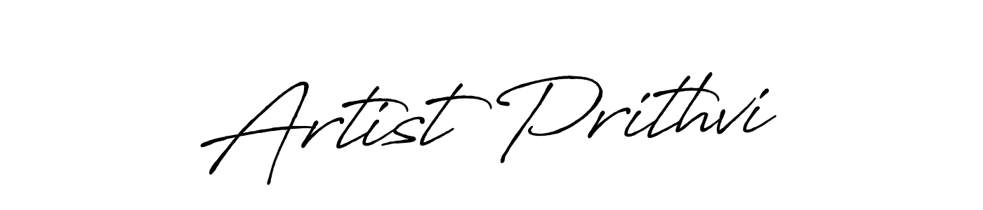 Artist Prithvi stylish signature style. Best Handwritten Sign (Antro_Vectra_Bolder) for my name. Handwritten Signature Collection Ideas for my name Artist Prithvi. Artist Prithvi signature style 7 images and pictures png