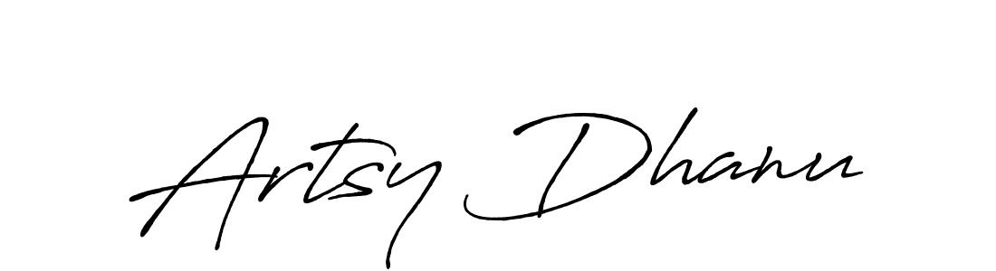 How to make Artsy Dhanu name signature. Use Antro_Vectra_Bolder style for creating short signs online. This is the latest handwritten sign. Artsy Dhanu signature style 7 images and pictures png