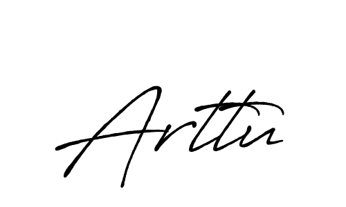 Use a signature maker to create a handwritten signature online. With this signature software, you can design (Antro_Vectra_Bolder) your own signature for name Arttu. Arttu signature style 7 images and pictures png