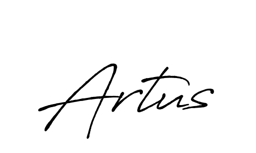 Use a signature maker to create a handwritten signature online. With this signature software, you can design (Antro_Vectra_Bolder) your own signature for name Artus. Artus signature style 7 images and pictures png