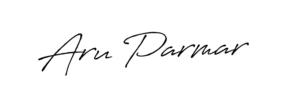 Use a signature maker to create a handwritten signature online. With this signature software, you can design (Antro_Vectra_Bolder) your own signature for name Aru Parmar. Aru Parmar signature style 7 images and pictures png
