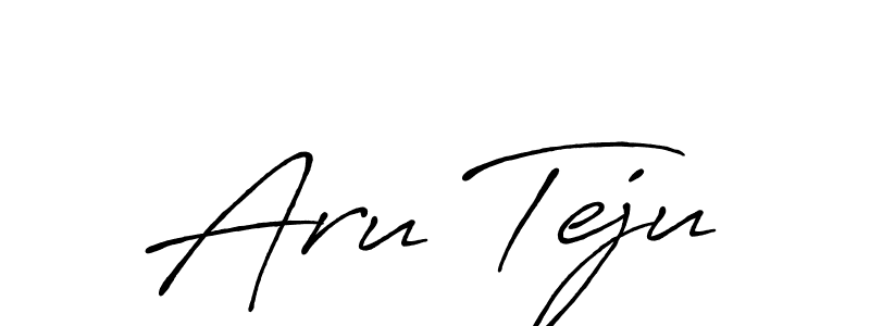 How to make Aru Teju name signature. Use Antro_Vectra_Bolder style for creating short signs online. This is the latest handwritten sign. Aru Teju signature style 7 images and pictures png