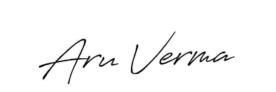 Create a beautiful signature design for name Aru Verma. With this signature (Antro_Vectra_Bolder) fonts, you can make a handwritten signature for free. Aru Verma signature style 7 images and pictures png