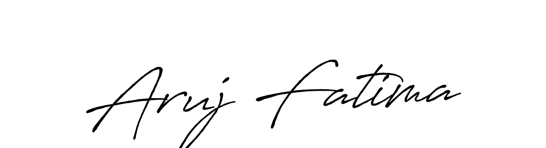 How to make Aruj Fatima name signature. Use Antro_Vectra_Bolder style for creating short signs online. This is the latest handwritten sign. Aruj Fatima signature style 7 images and pictures png