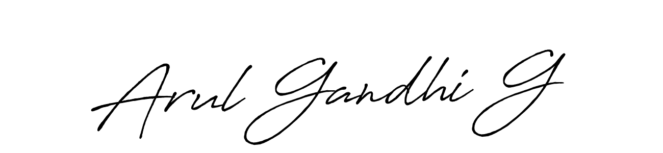 You can use this online signature creator to create a handwritten signature for the name Arul Gandhi G. This is the best online autograph maker. Arul Gandhi G signature style 7 images and pictures png