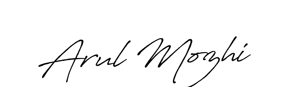 Make a beautiful signature design for name Arul Mozhi. With this signature (Antro_Vectra_Bolder) style, you can create a handwritten signature for free. Arul Mozhi signature style 7 images and pictures png