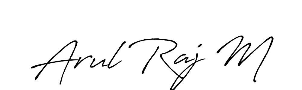 if you are searching for the best signature style for your name Arul Raj M. so please give up your signature search. here we have designed multiple signature styles  using Antro_Vectra_Bolder. Arul Raj M signature style 7 images and pictures png