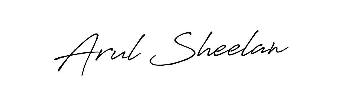 How to make Arul Sheelan name signature. Use Antro_Vectra_Bolder style for creating short signs online. This is the latest handwritten sign. Arul Sheelan signature style 7 images and pictures png