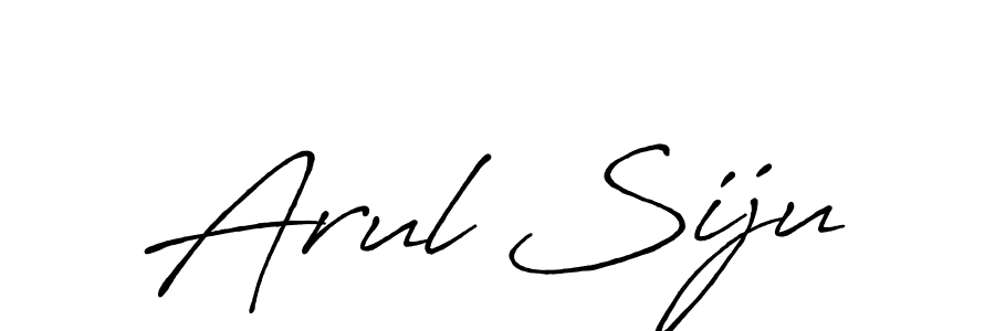 Also You can easily find your signature by using the search form. We will create Arul Siju name handwritten signature images for you free of cost using Antro_Vectra_Bolder sign style. Arul Siju signature style 7 images and pictures png