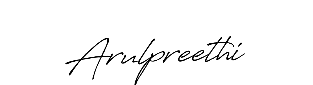 Create a beautiful signature design for name Arulpreethi. With this signature (Antro_Vectra_Bolder) fonts, you can make a handwritten signature for free. Arulpreethi signature style 7 images and pictures png