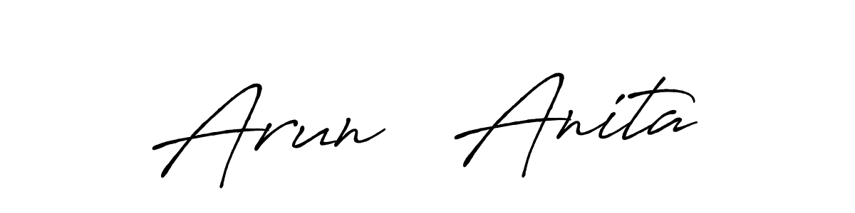 Also You can easily find your signature by using the search form. We will create Arun   Anita name handwritten signature images for you free of cost using Antro_Vectra_Bolder sign style. Arun   Anita signature style 7 images and pictures png