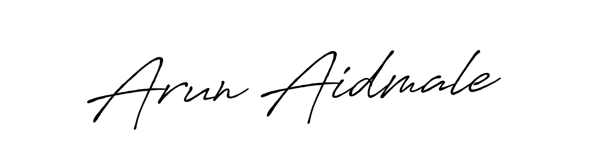 How to make Arun Aidmale name signature. Use Antro_Vectra_Bolder style for creating short signs online. This is the latest handwritten sign. Arun Aidmale signature style 7 images and pictures png