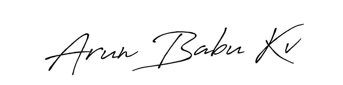 Also we have Arun Babu Kv name is the best signature style. Create professional handwritten signature collection using Antro_Vectra_Bolder autograph style. Arun Babu Kv signature style 7 images and pictures png