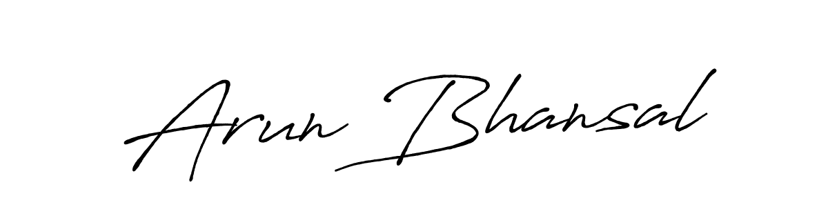 Create a beautiful signature design for name Arun Bhansal. With this signature (Antro_Vectra_Bolder) fonts, you can make a handwritten signature for free. Arun Bhansal signature style 7 images and pictures png