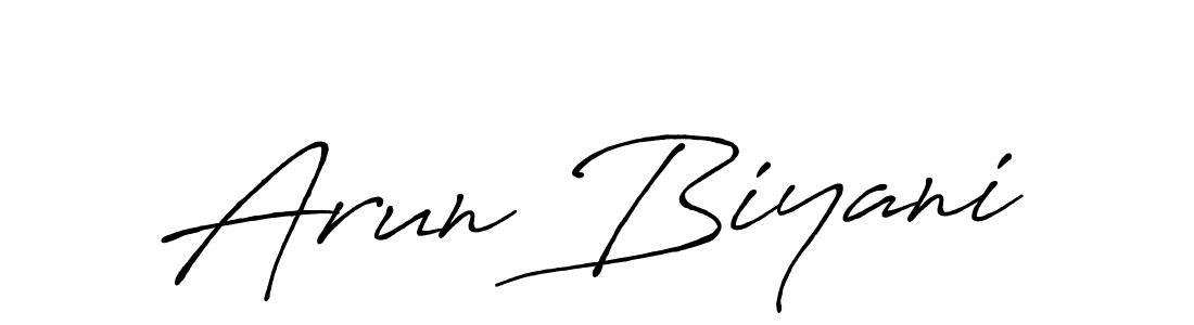 Arun Biyani stylish signature style. Best Handwritten Sign (Antro_Vectra_Bolder) for my name. Handwritten Signature Collection Ideas for my name Arun Biyani. Arun Biyani signature style 7 images and pictures png