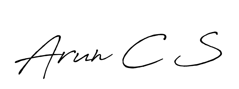 Use a signature maker to create a handwritten signature online. With this signature software, you can design (Antro_Vectra_Bolder) your own signature for name Arun C S. Arun C S signature style 7 images and pictures png