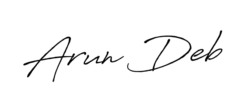 Design your own signature with our free online signature maker. With this signature software, you can create a handwritten (Antro_Vectra_Bolder) signature for name Arun Deb. Arun Deb signature style 7 images and pictures png