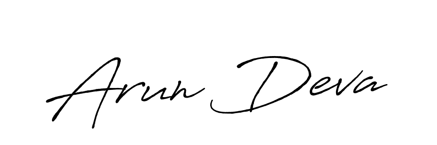 Use a signature maker to create a handwritten signature online. With this signature software, you can design (Antro_Vectra_Bolder) your own signature for name Arun Deva. Arun Deva signature style 7 images and pictures png