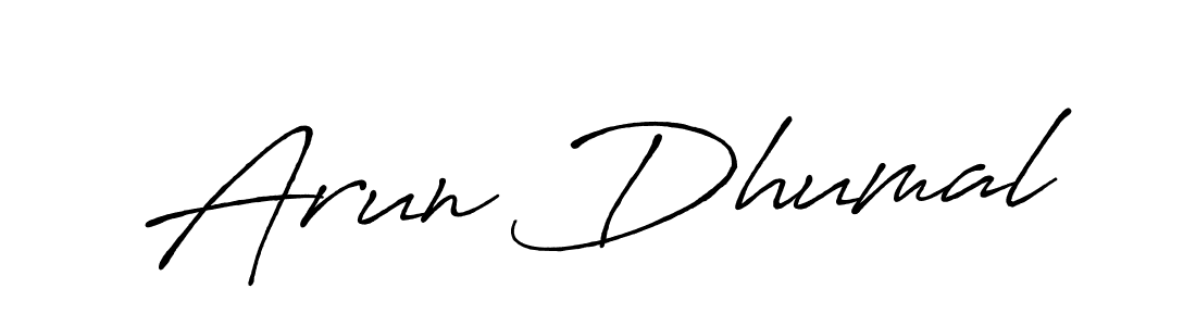 You can use this online signature creator to create a handwritten signature for the name Arun Dhumal. This is the best online autograph maker. Arun Dhumal signature style 7 images and pictures png