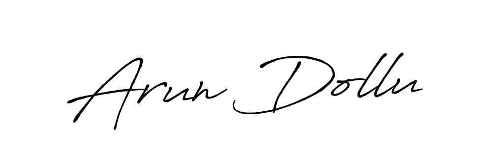 Make a beautiful signature design for name Arun Dollu. With this signature (Antro_Vectra_Bolder) style, you can create a handwritten signature for free. Arun Dollu signature style 7 images and pictures png