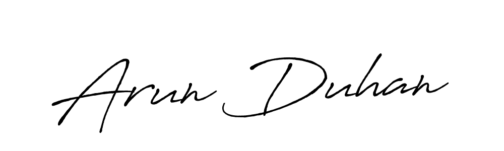 Arun Duhan stylish signature style. Best Handwritten Sign (Antro_Vectra_Bolder) for my name. Handwritten Signature Collection Ideas for my name Arun Duhan. Arun Duhan signature style 7 images and pictures png