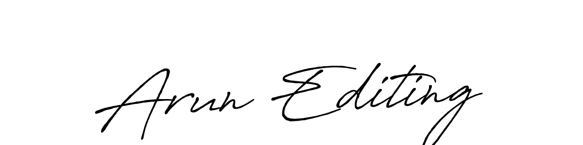 Also You can easily find your signature by using the search form. We will create Arun Editing name handwritten signature images for you free of cost using Antro_Vectra_Bolder sign style. Arun Editing signature style 7 images and pictures png