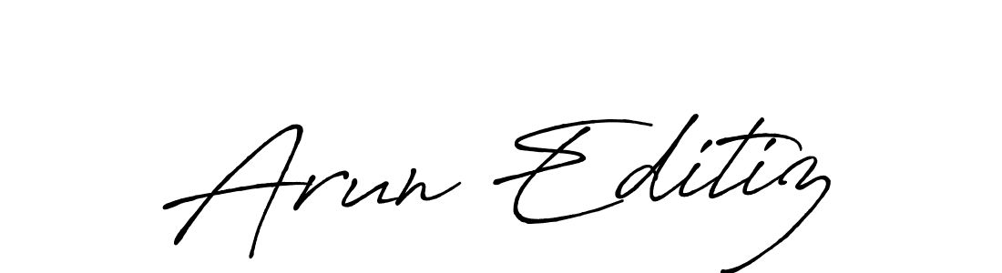 if you are searching for the best signature style for your name Arun Editiz. so please give up your signature search. here we have designed multiple signature styles  using Antro_Vectra_Bolder. Arun Editiz signature style 7 images and pictures png