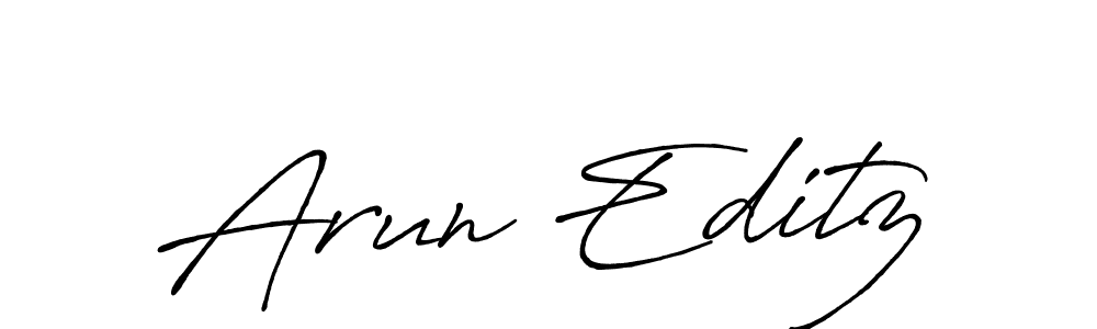 Create a beautiful signature design for name Arun Editz. With this signature (Antro_Vectra_Bolder) fonts, you can make a handwritten signature for free. Arun Editz signature style 7 images and pictures png