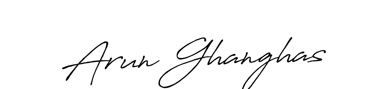 Make a beautiful signature design for name Arun Ghanghas. With this signature (Antro_Vectra_Bolder) style, you can create a handwritten signature for free. Arun Ghanghas signature style 7 images and pictures png