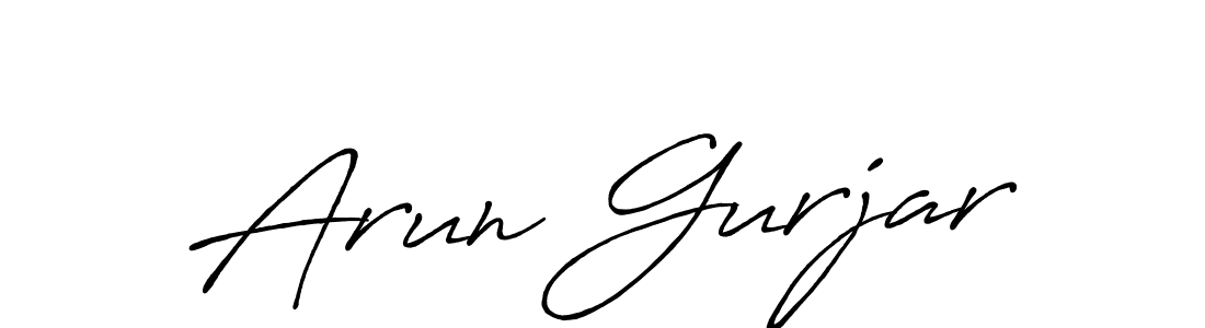 Design your own signature with our free online signature maker. With this signature software, you can create a handwritten (Antro_Vectra_Bolder) signature for name Arun Gurjar. Arun Gurjar signature style 7 images and pictures png