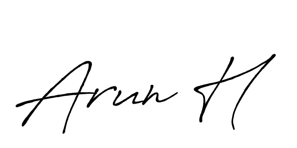 Similarly Antro_Vectra_Bolder is the best handwritten signature design. Signature creator online .You can use it as an online autograph creator for name Arun H. Arun H signature style 7 images and pictures png