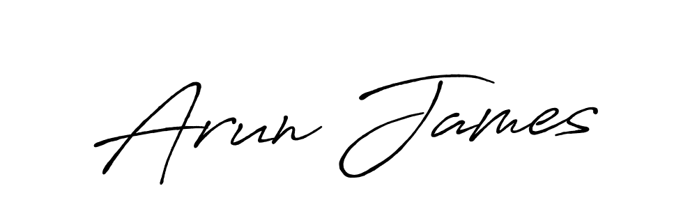 You should practise on your own different ways (Antro_Vectra_Bolder) to write your name (Arun James) in signature. don't let someone else do it for you. Arun James signature style 7 images and pictures png