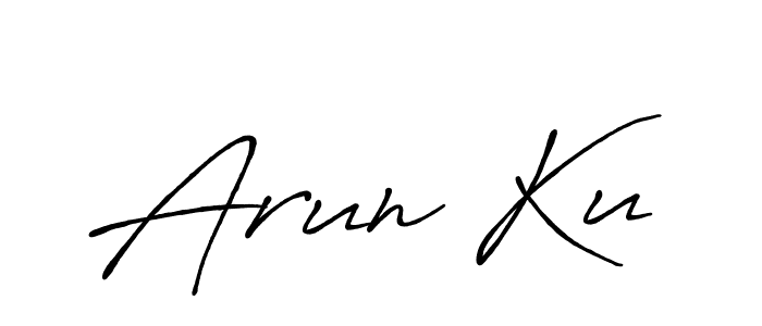 How to make Arun Ku name signature. Use Antro_Vectra_Bolder style for creating short signs online. This is the latest handwritten sign. Arun Ku signature style 7 images and pictures png