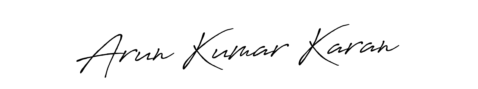 The best way (Antro_Vectra_Bolder) to make a short signature is to pick only two or three words in your name. The name Arun Kumar Karan include a total of six letters. For converting this name. Arun Kumar Karan signature style 7 images and pictures png