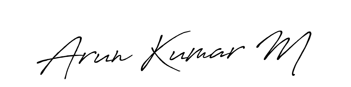 It looks lik you need a new signature style for name Arun Kumar M. Design unique handwritten (Antro_Vectra_Bolder) signature with our free signature maker in just a few clicks. Arun Kumar M signature style 7 images and pictures png