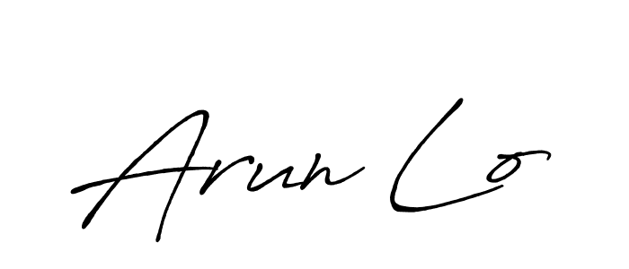 How to make Arun Lo name signature. Use Antro_Vectra_Bolder style for creating short signs online. This is the latest handwritten sign. Arun Lo signature style 7 images and pictures png