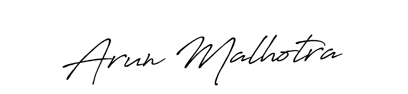 Make a beautiful signature design for name Arun Malhotra. With this signature (Antro_Vectra_Bolder) style, you can create a handwritten signature for free. Arun Malhotra signature style 7 images and pictures png