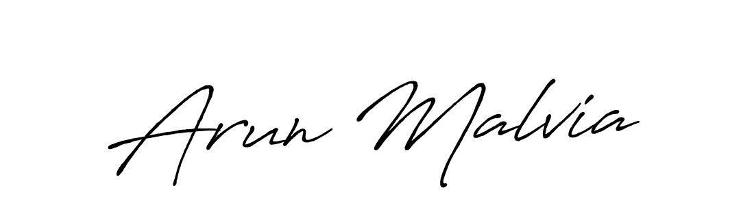 Design your own signature with our free online signature maker. With this signature software, you can create a handwritten (Antro_Vectra_Bolder) signature for name Arun Malvia. Arun Malvia signature style 7 images and pictures png