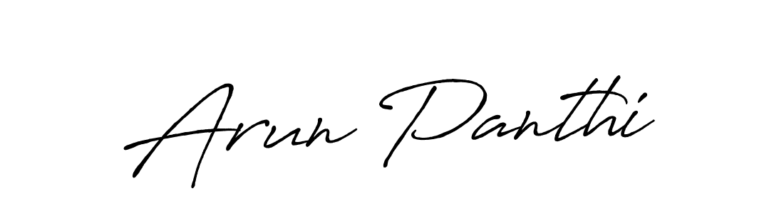 Design your own signature with our free online signature maker. With this signature software, you can create a handwritten (Antro_Vectra_Bolder) signature for name Arun Panthi. Arun Panthi signature style 7 images and pictures png