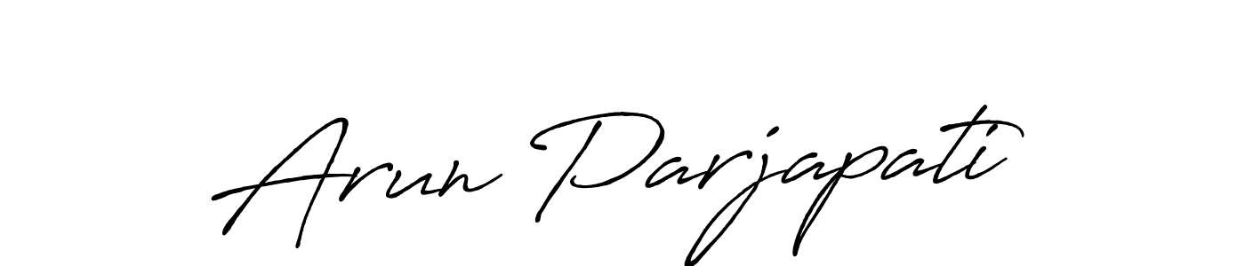 Make a beautiful signature design for name Arun Parjapati. With this signature (Antro_Vectra_Bolder) style, you can create a handwritten signature for free. Arun Parjapati signature style 7 images and pictures png
