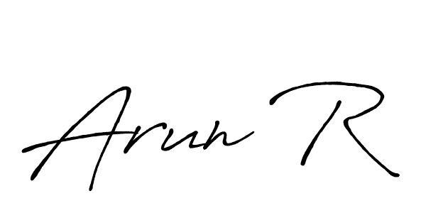 How to make Arun R name signature. Use Antro_Vectra_Bolder style for creating short signs online. This is the latest handwritten sign. Arun R signature style 7 images and pictures png