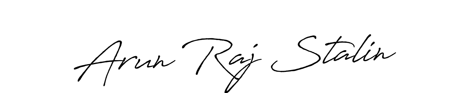 Antro_Vectra_Bolder is a professional signature style that is perfect for those who want to add a touch of class to their signature. It is also a great choice for those who want to make their signature more unique. Get Arun Raj Stalin name to fancy signature for free. Arun Raj Stalin signature style 7 images and pictures png