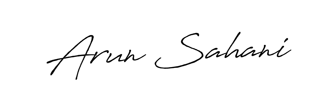 Make a beautiful signature design for name Arun Sahani. With this signature (Antro_Vectra_Bolder) style, you can create a handwritten signature for free. Arun Sahani signature style 7 images and pictures png