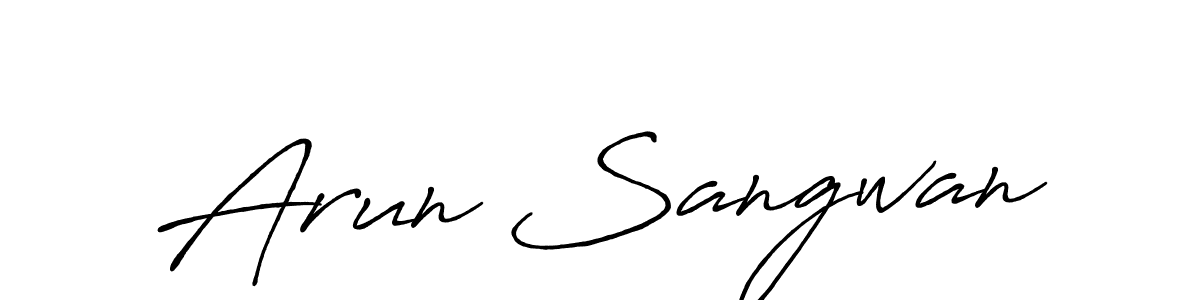 Make a beautiful signature design for name Arun Sangwan. With this signature (Antro_Vectra_Bolder) style, you can create a handwritten signature for free. Arun Sangwan signature style 7 images and pictures png