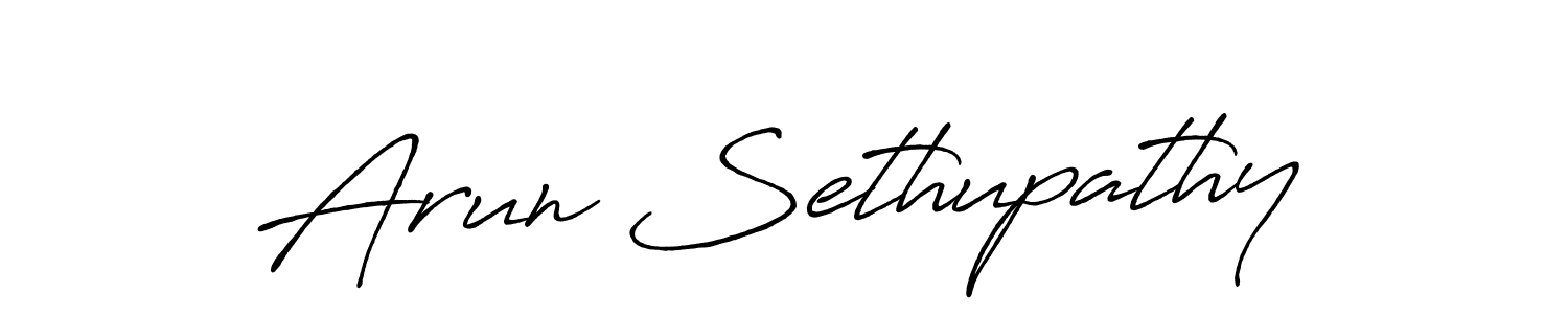 Make a beautiful signature design for name Arun Sethupathy. With this signature (Antro_Vectra_Bolder) style, you can create a handwritten signature for free. Arun Sethupathy signature style 7 images and pictures png