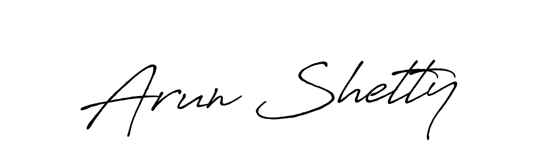 Create a beautiful signature design for name Arun Shetty. With this signature (Antro_Vectra_Bolder) fonts, you can make a handwritten signature for free. Arun Shetty signature style 7 images and pictures png