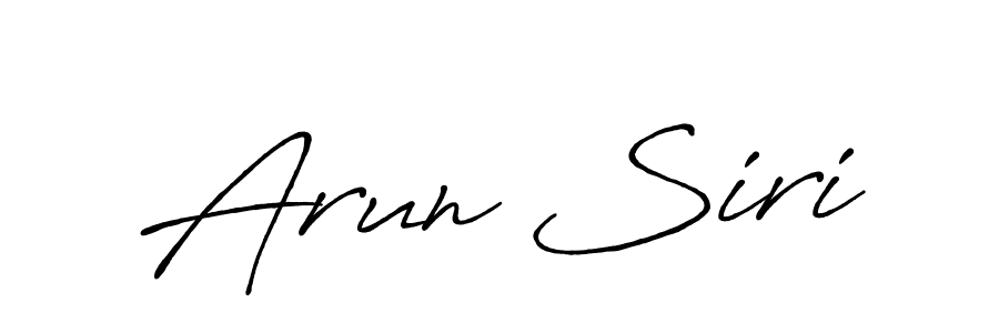 Make a beautiful signature design for name Arun Siri. With this signature (Antro_Vectra_Bolder) style, you can create a handwritten signature for free. Arun Siri signature style 7 images and pictures png