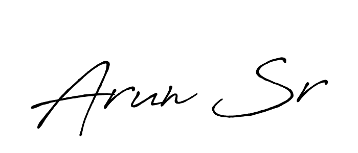 The best way (Antro_Vectra_Bolder) to make a short signature is to pick only two or three words in your name. The name Arun Sr include a total of six letters. For converting this name. Arun Sr signature style 7 images and pictures png